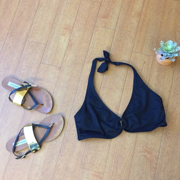 Lands' End Black Bikini Top Size 14 - Picture 1 of 5